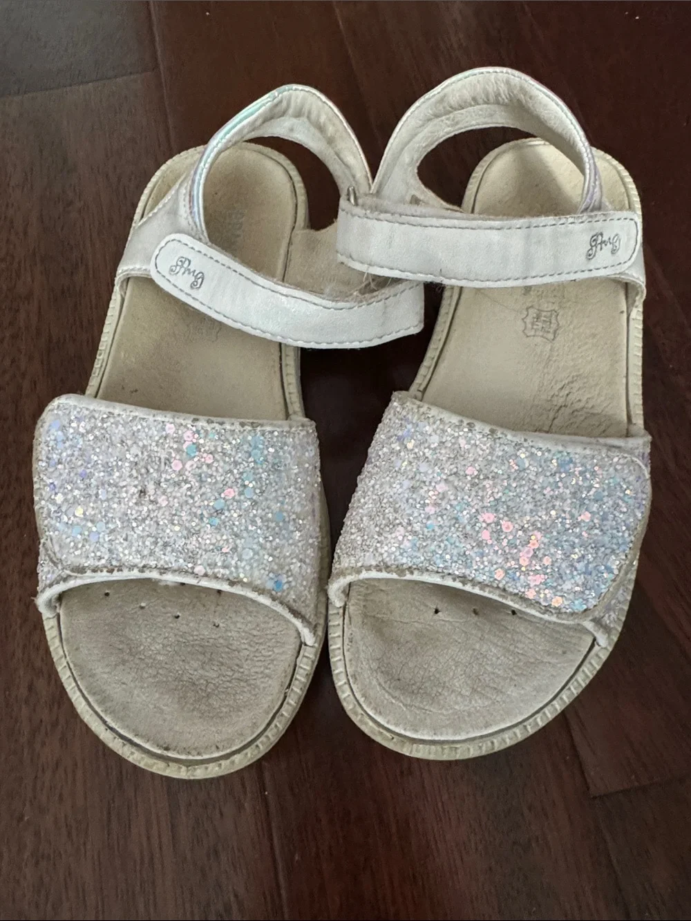 Primigi Sparkle White Kids Sandals with Glitter Strap